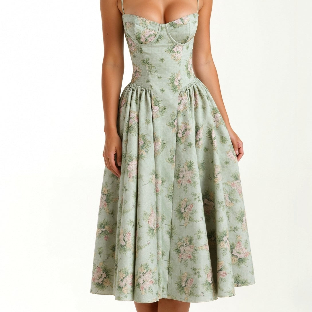 Odette Corset Midi Dress