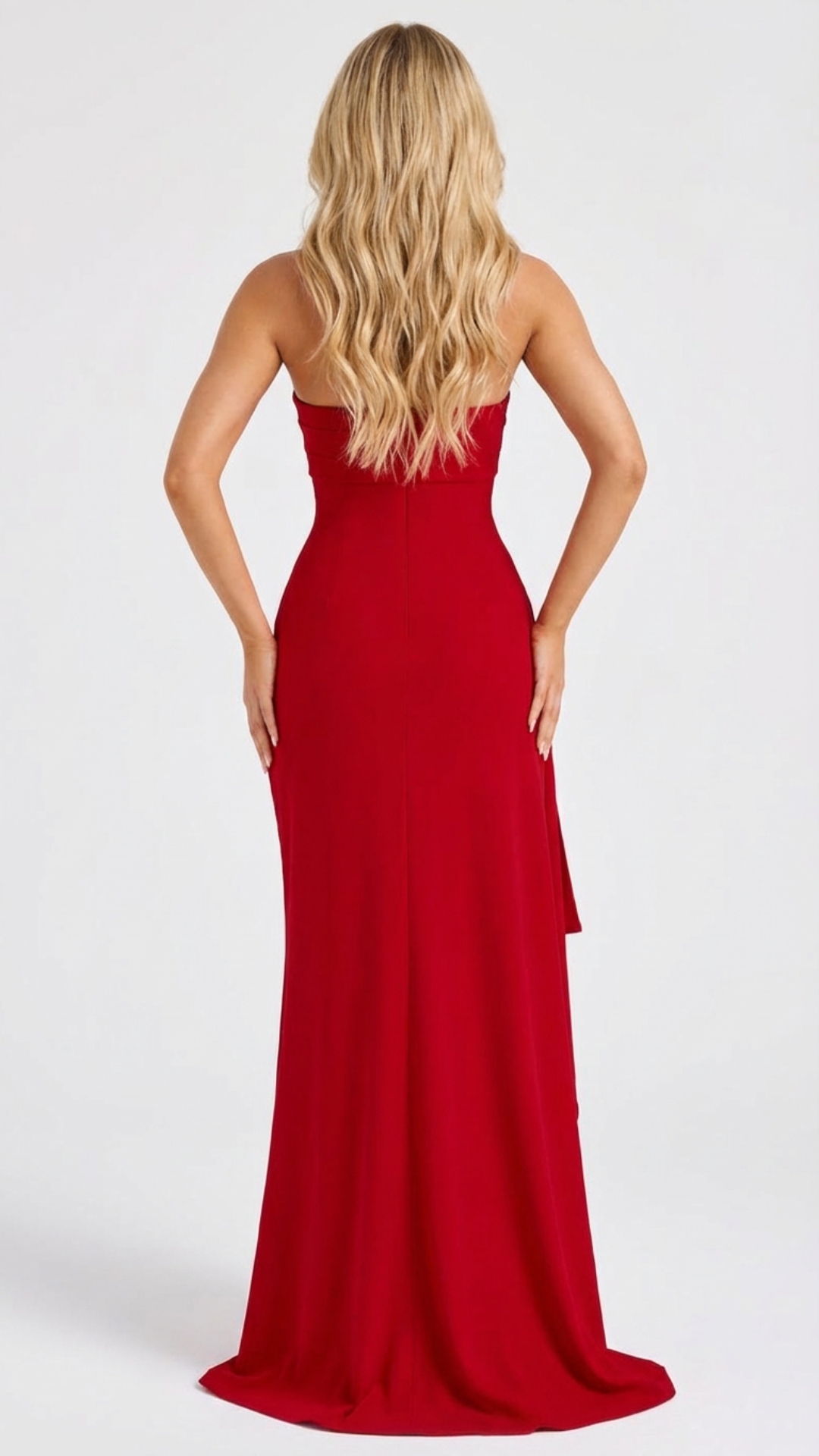 This dress is a: maxi
Women Formal Draped Slit Maxi Dress - product image 9