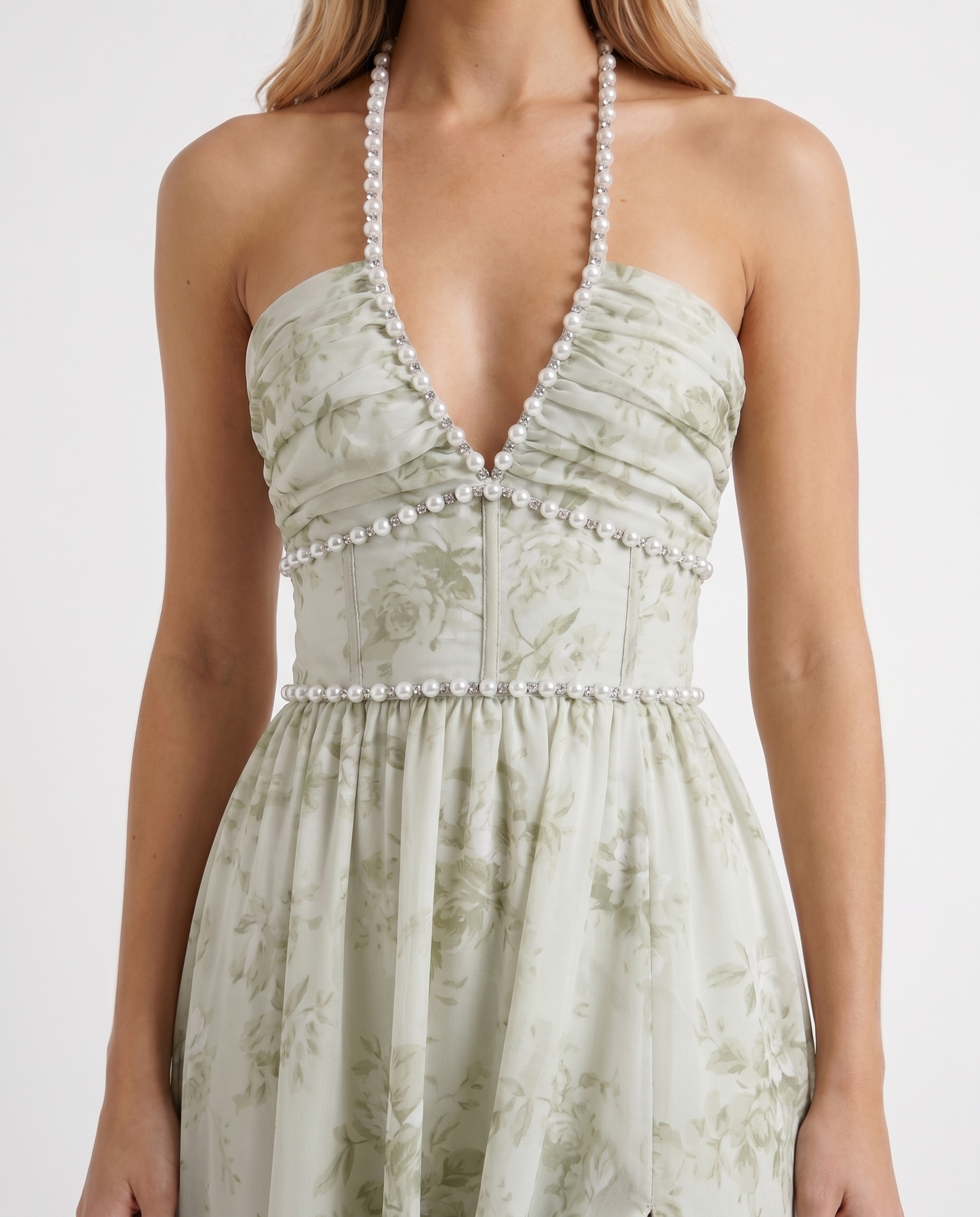 Bianca Ruffle Maxi Dress - Sage Blossom
