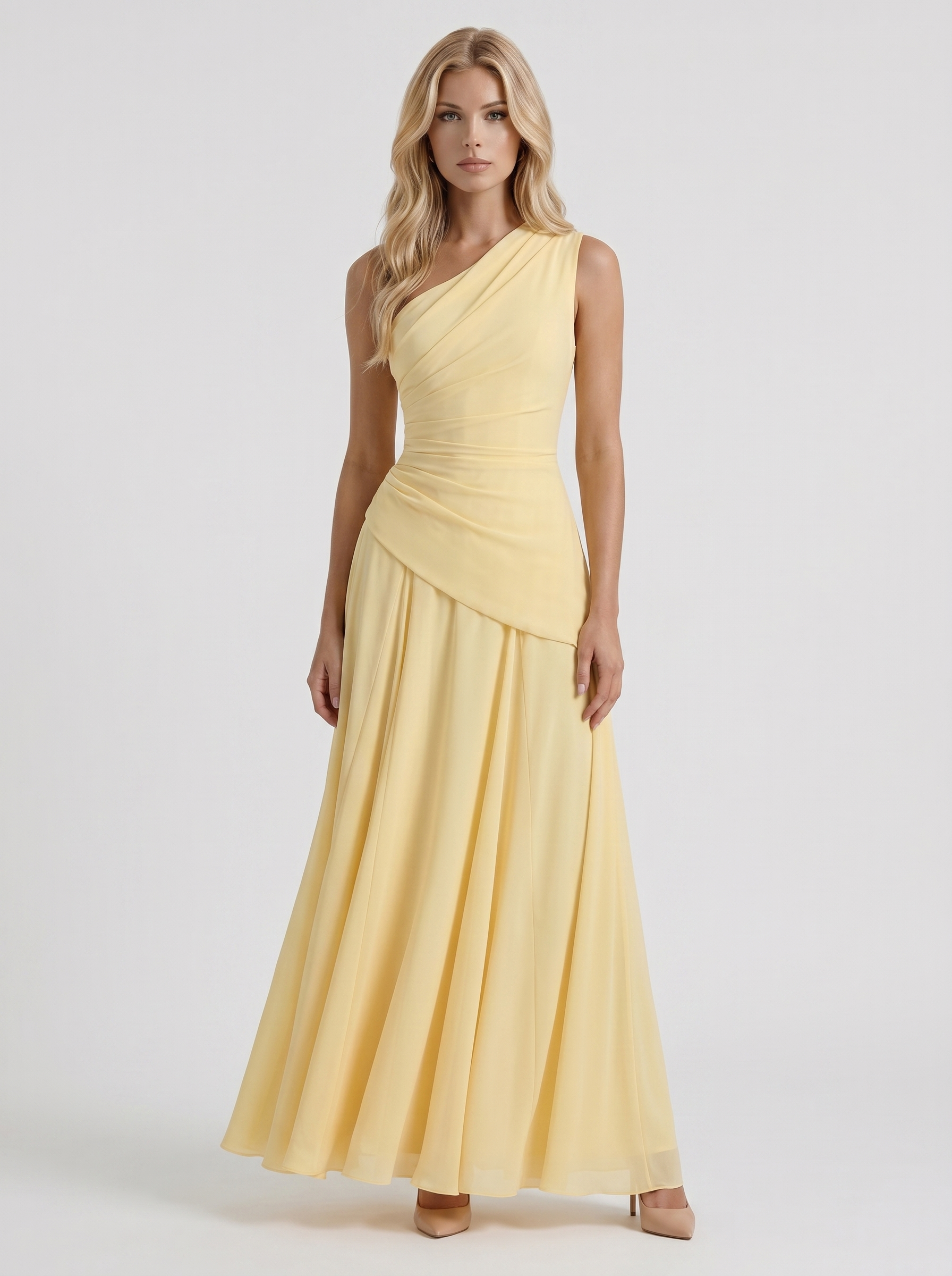 one shoulder mesh maxi dress Delphine Ruched - Lemon - M - Fashion Crystals height is 161cm/53 color-mint-green Color:Bluestorm Pevafe Homecoming Dress Light