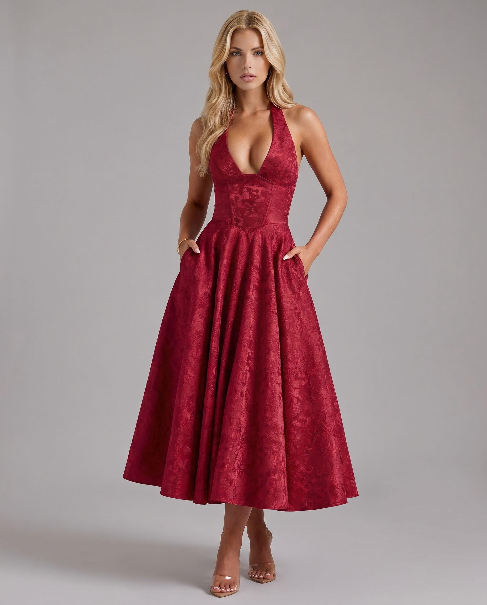 Effie Midi Dress - Red - XS - Fashion