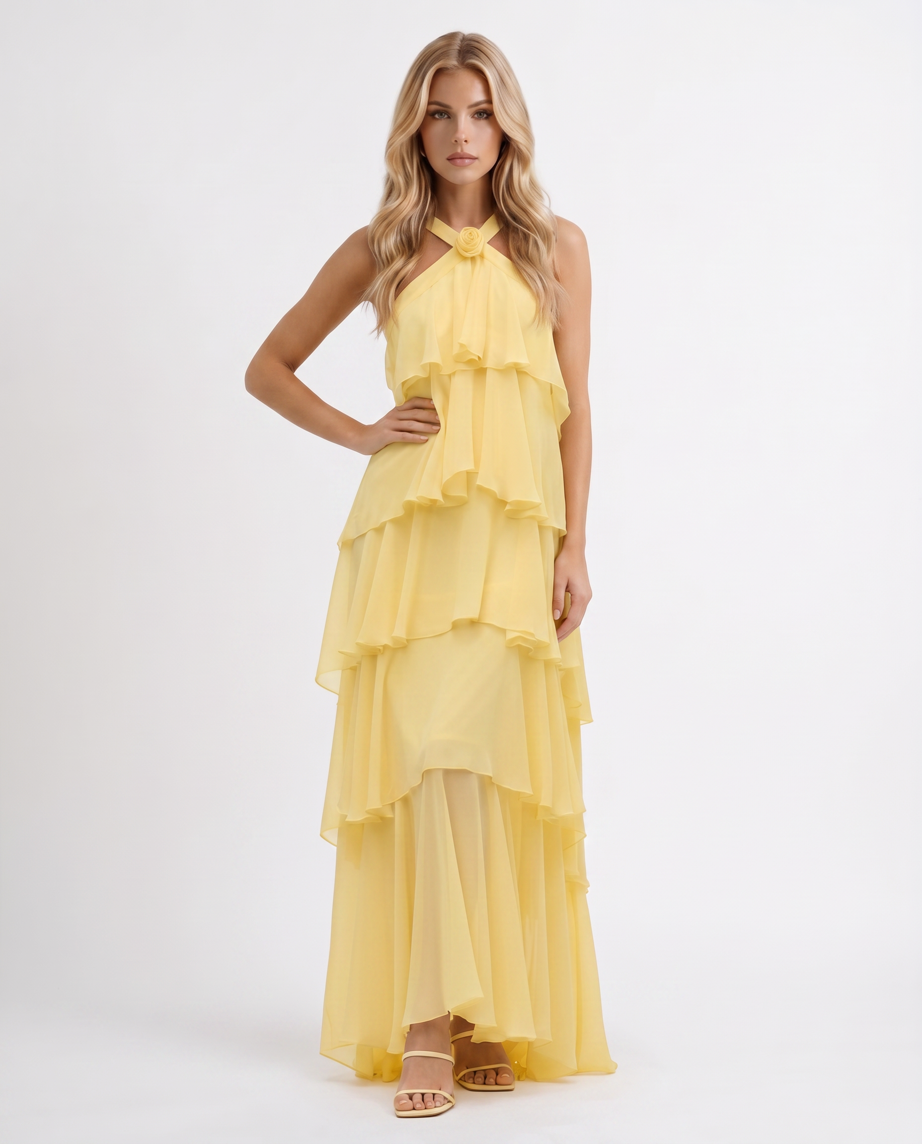 high neck yellow maxi dress Macie Maxi Dress - Yellow