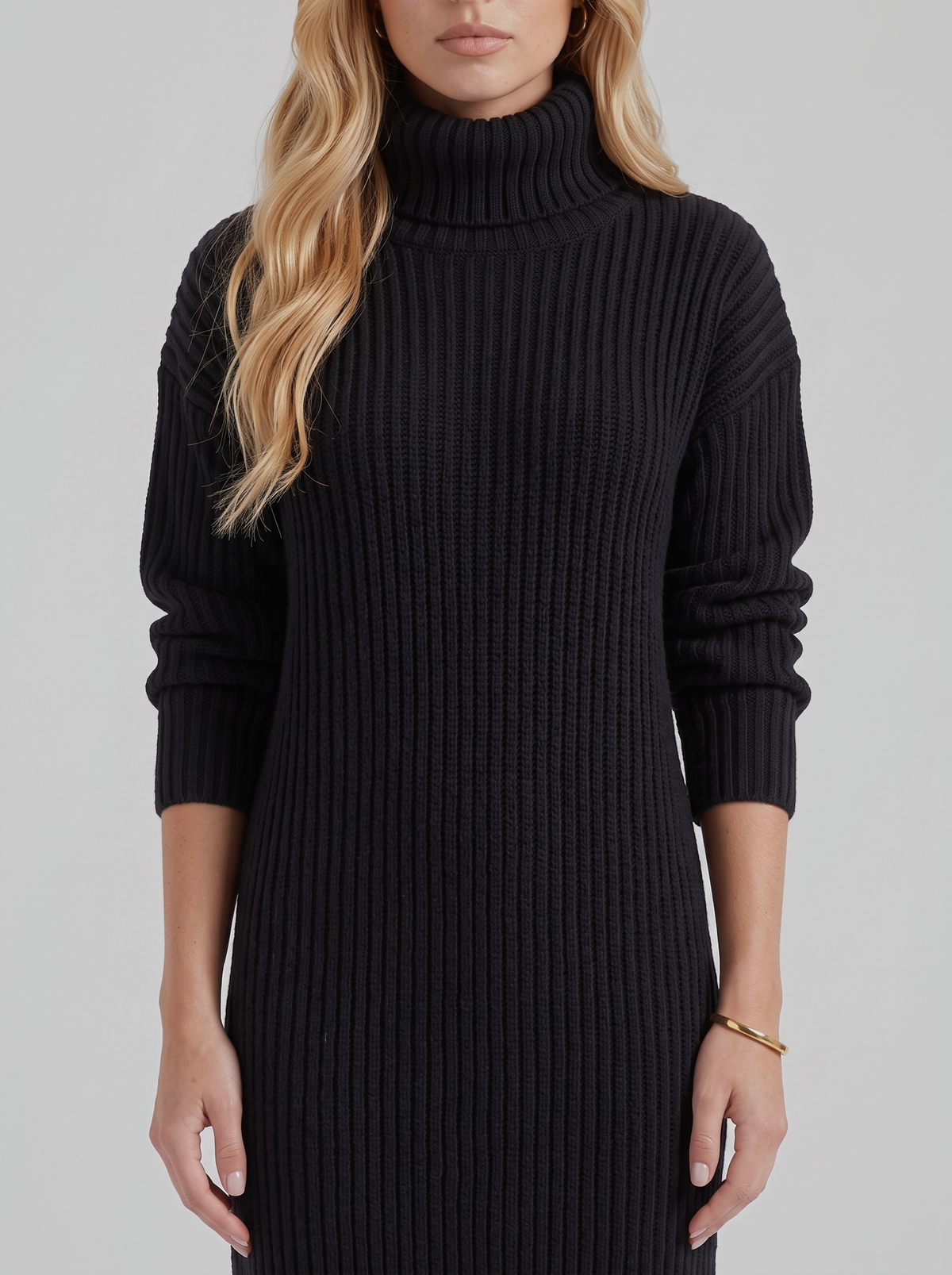 Ilse Knit Midi Dress - Black