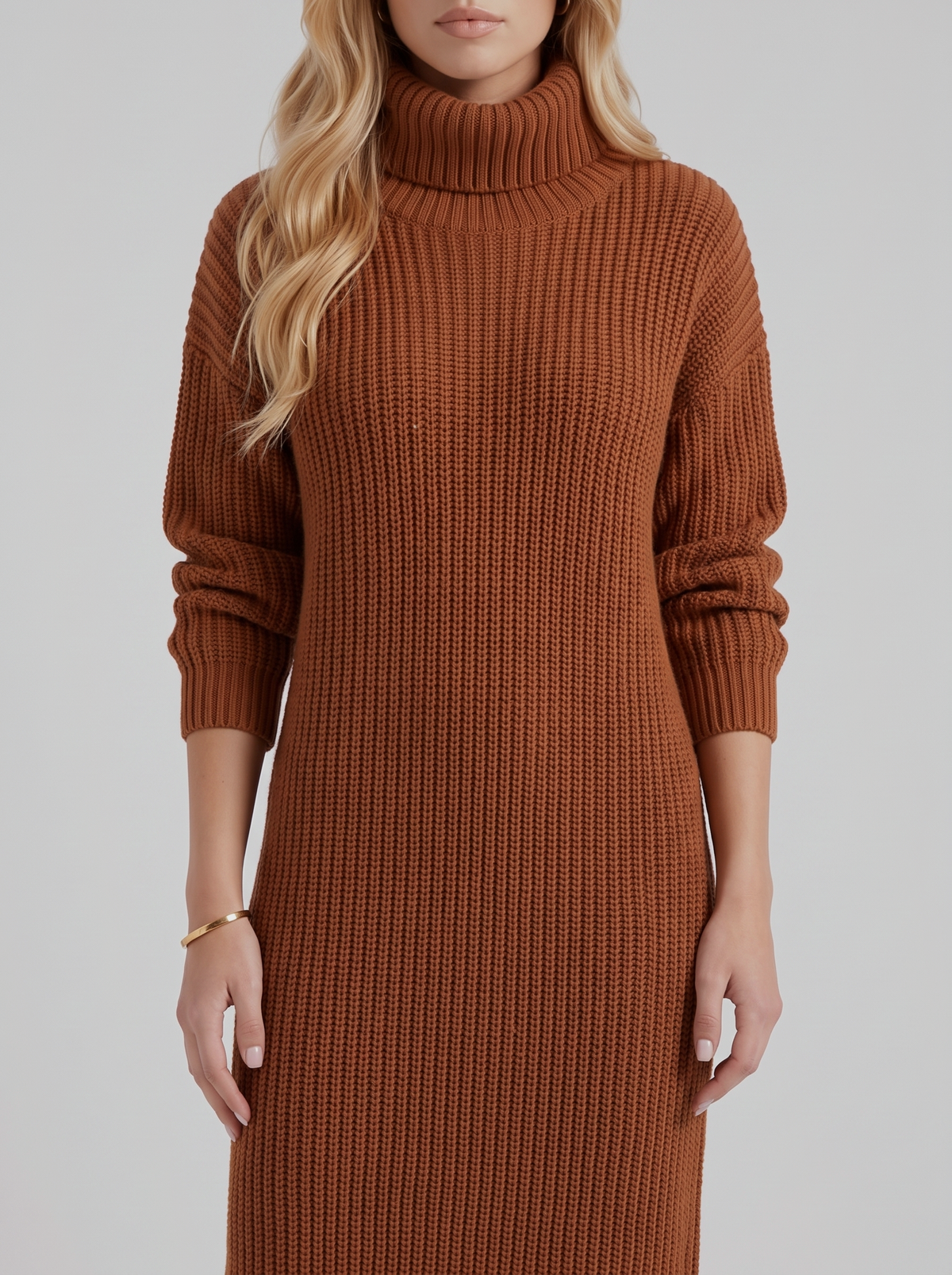 Ilse Knit Midi Dress - Caramel