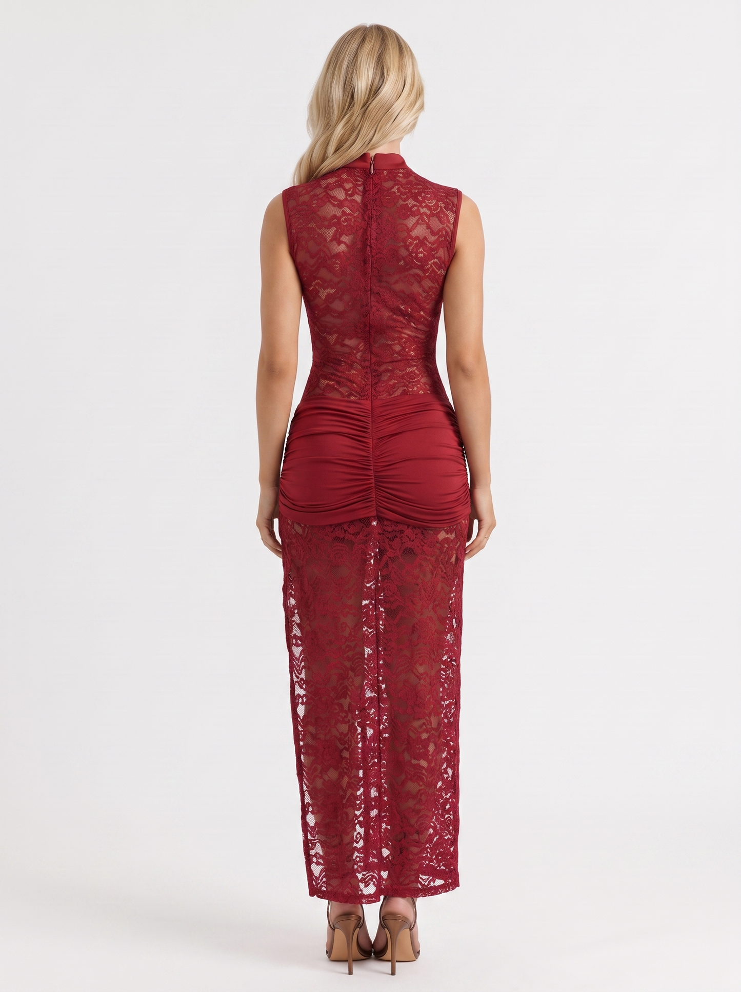 Iris Lace Maxi Dress - Wine