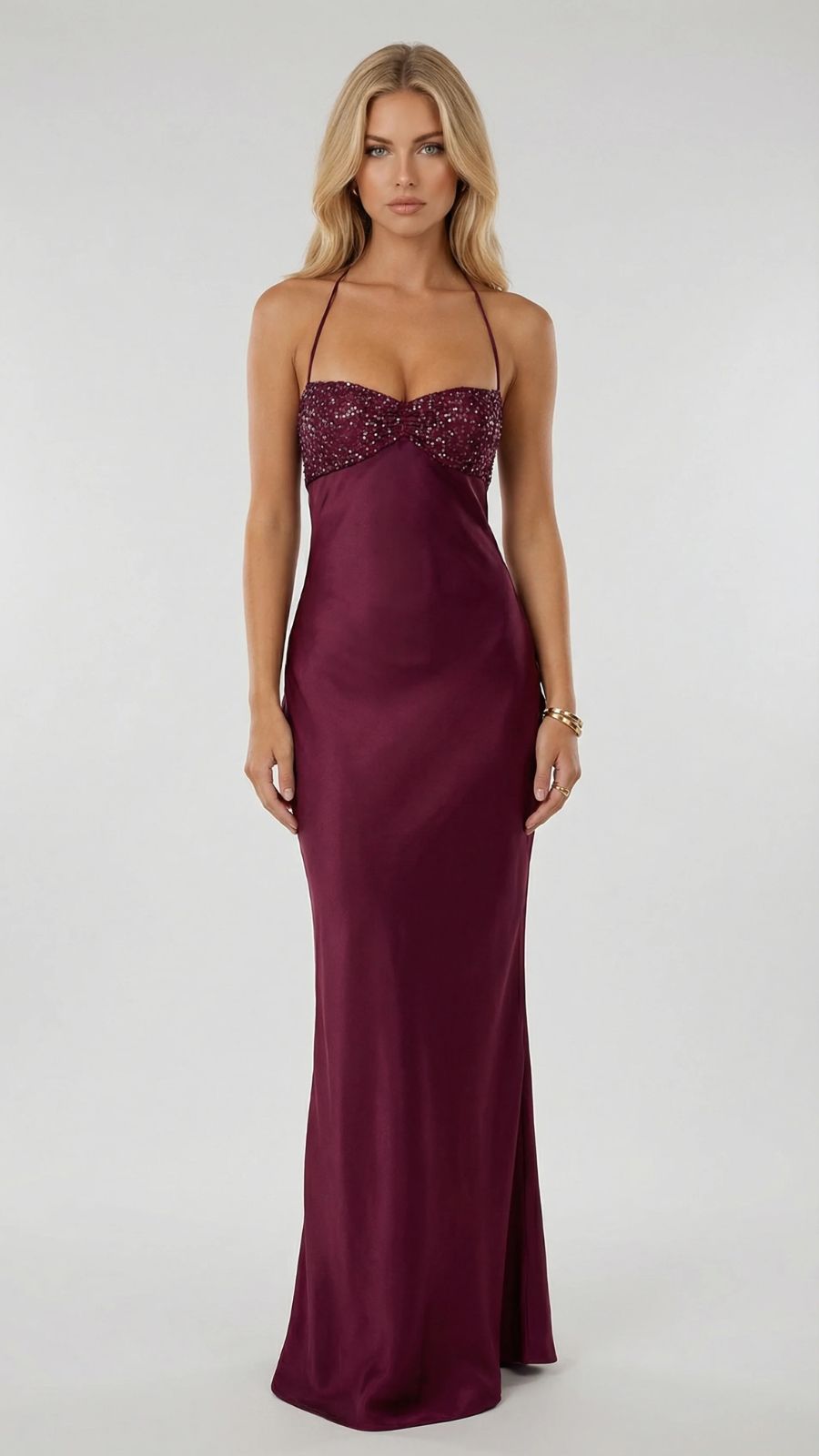 burgundy sequin long dress Jade Maxi - - XL - Fashion Maxi Prom Dress Plus Size catching and fashion BaoWw Women's 3D Flower Size:14 AUS