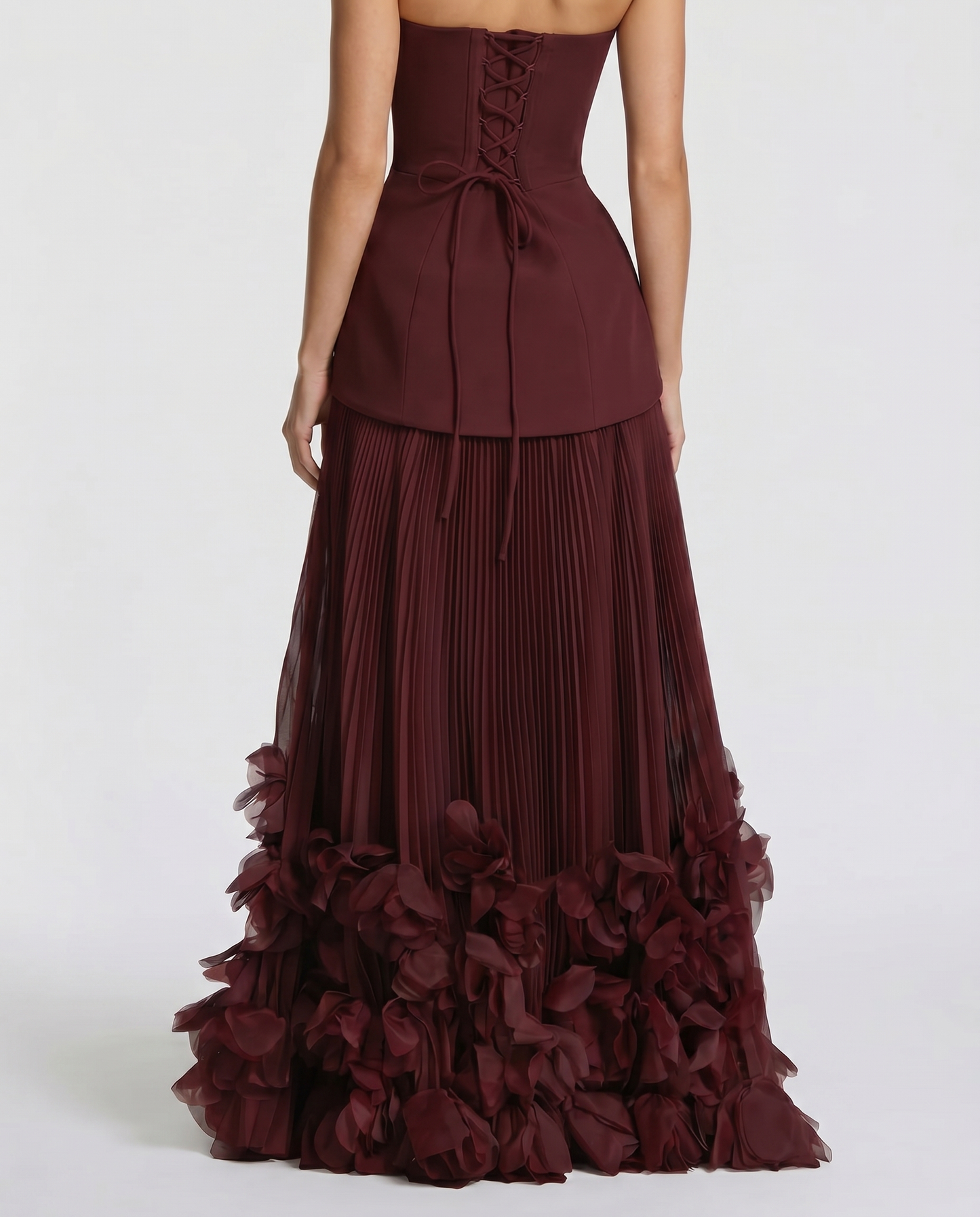 Katy Rosette Maxi Dress - Burgundy