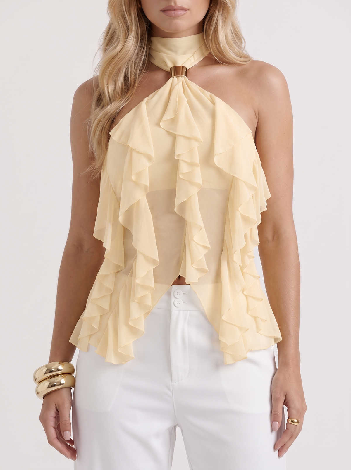 Romy Ruffle Top - Yellow