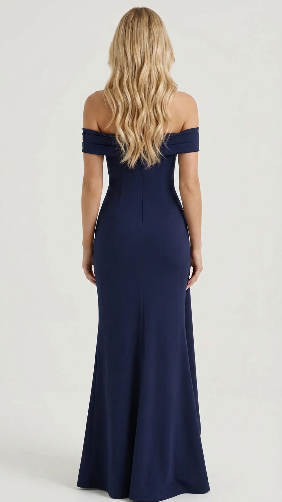 Valentina Ruched Maxi Dress - Navy