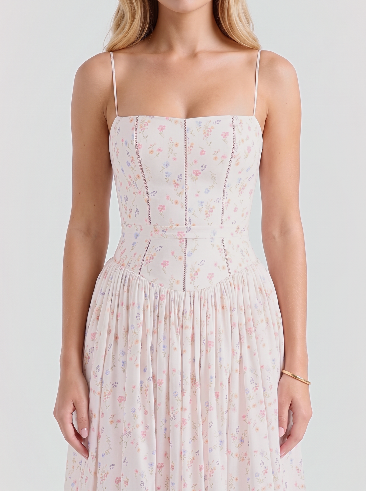 Viola Floral Maxi Dress - Ivory Floral