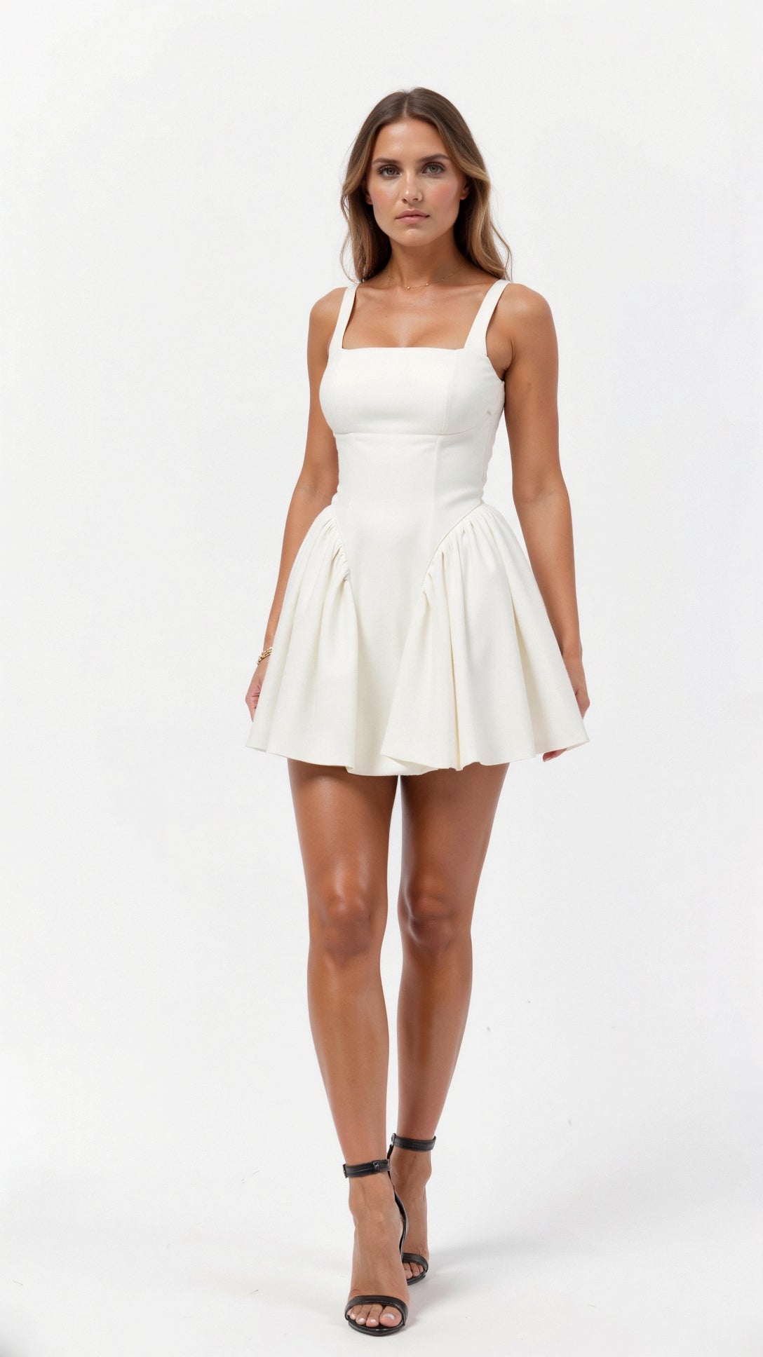 Women’s Square Neck Mini Dress with A-Line Silhouette