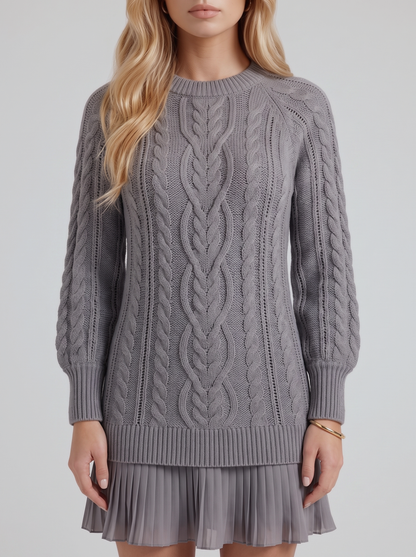 Alba Pleated Mini Dress - Gray