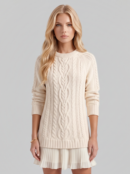 Alba Pleated Mini Dress - Ivory