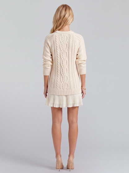 Alba Pleated Mini Dress - Ivory