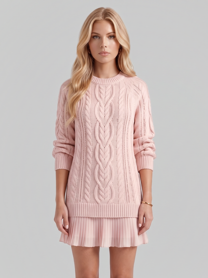 Alba Pleated Mini Dress - Pink