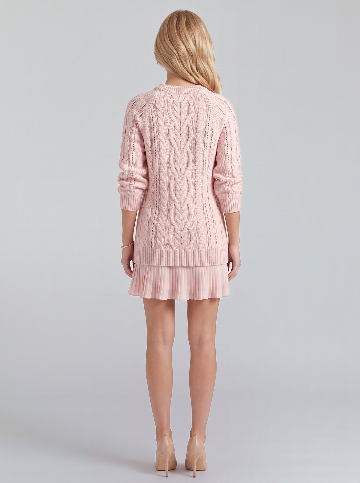Alba Pleated Mini Dress - Pink