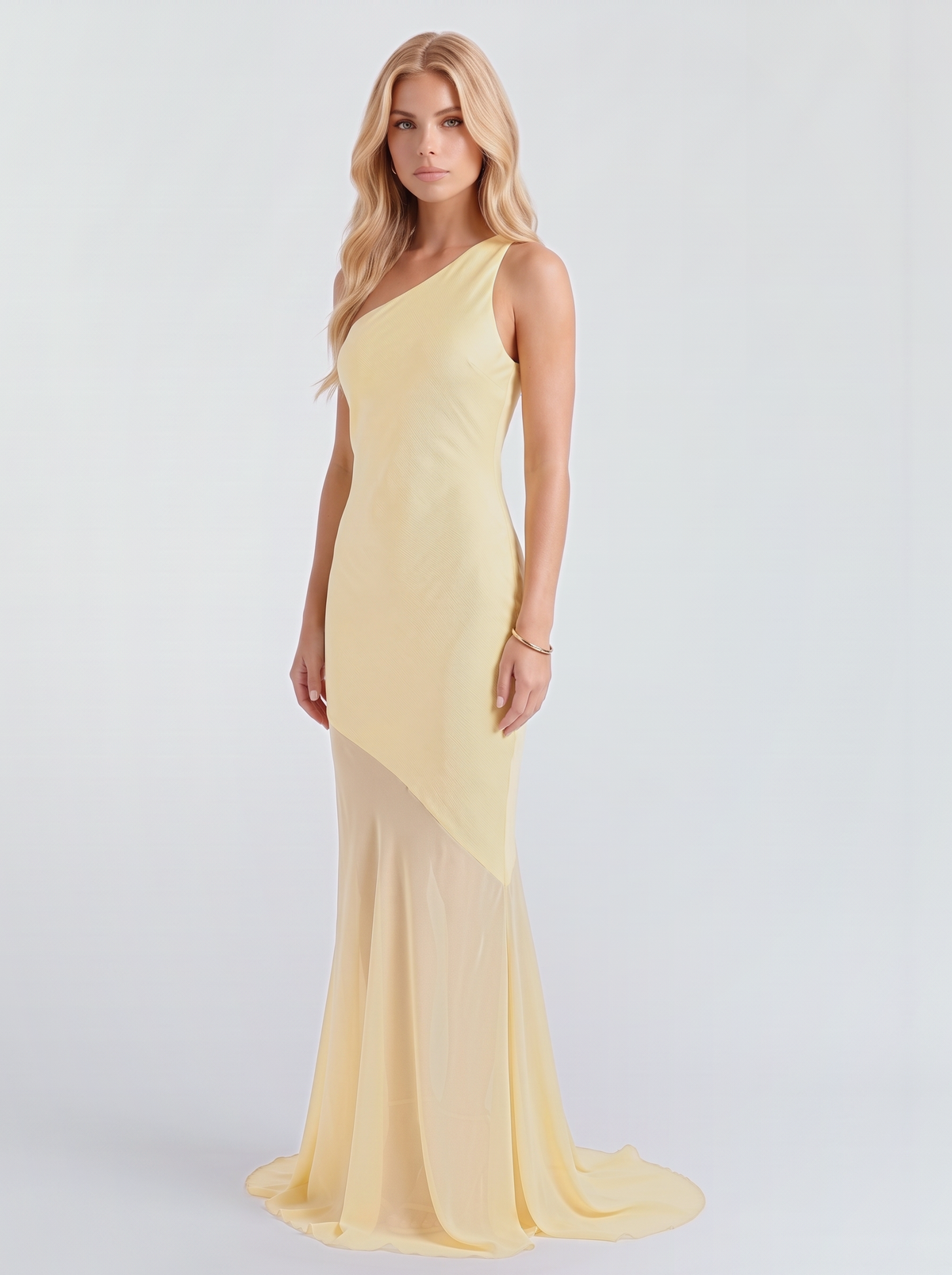 Allegra Asymmetric Maxi Dress - Butter Yellow