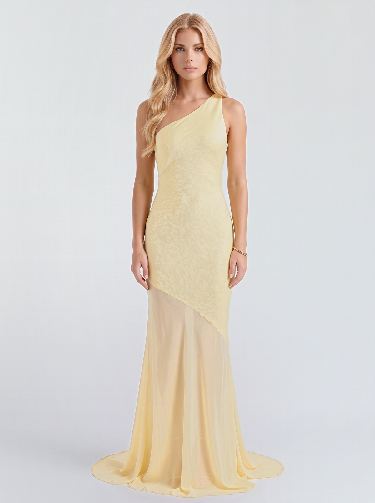 Allegra Asymmetric Maxi Dress - Butter Yellow