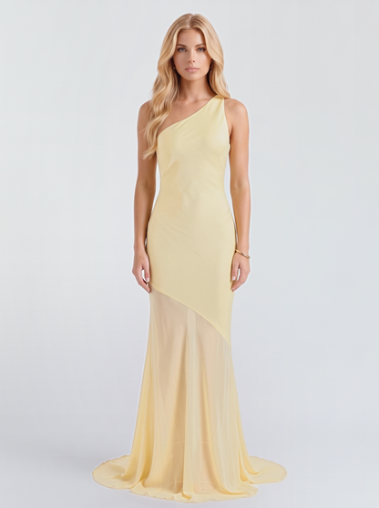 Allegra Asymmetric Maxi Dress - Butter Yellow