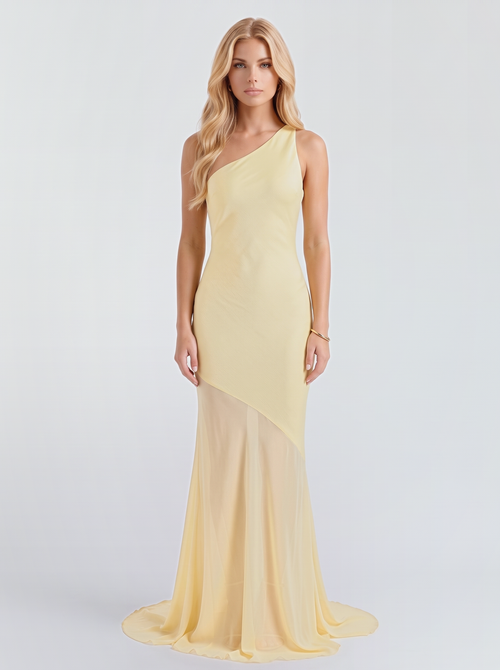Allegra Asymmetric Maxi Dress - Butter Yellow