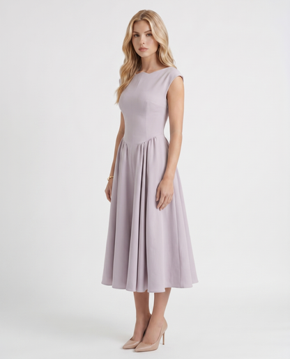 Anna Flare Midi Dress - Lavender