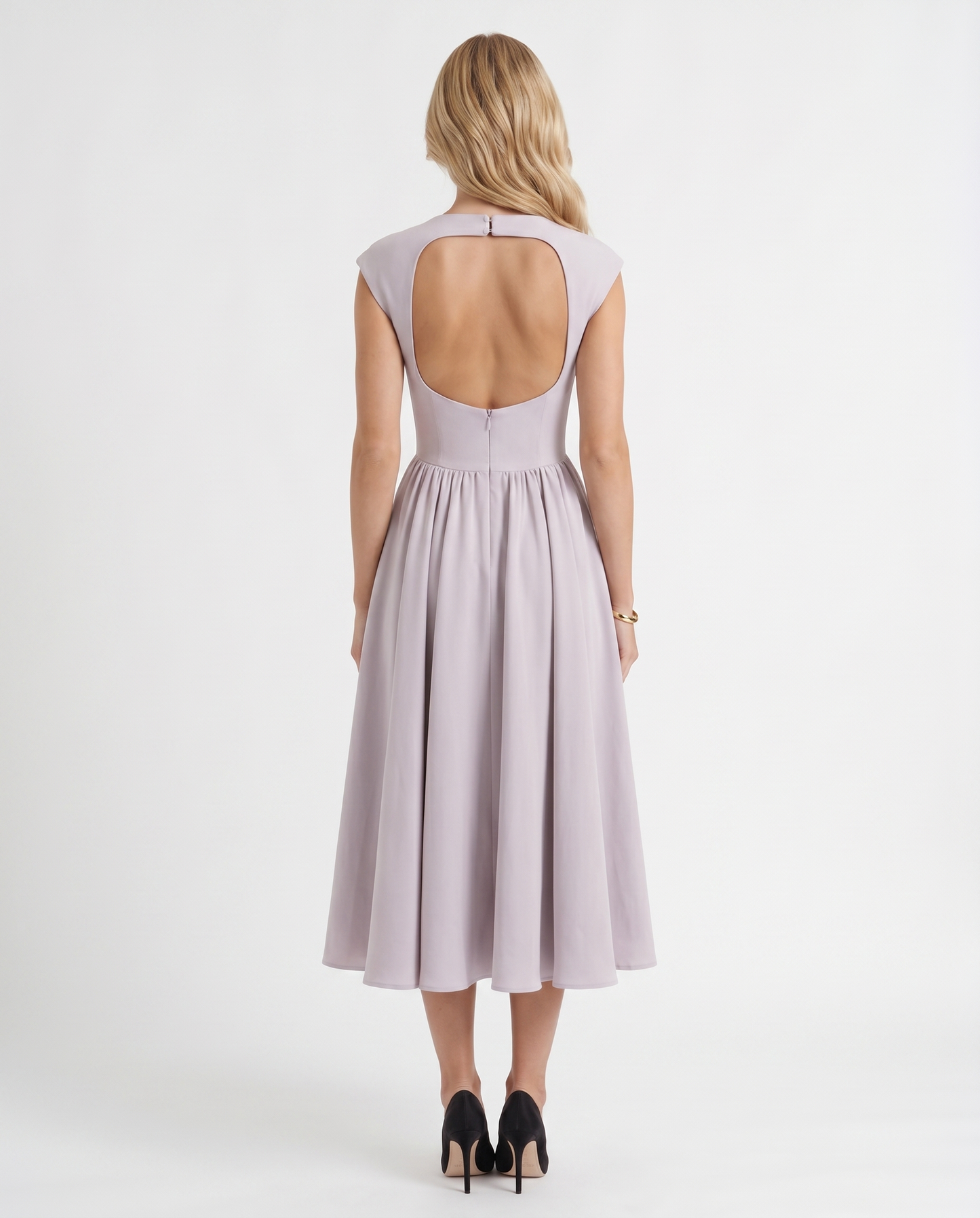 Anna Flare Midi Dress - Lavender