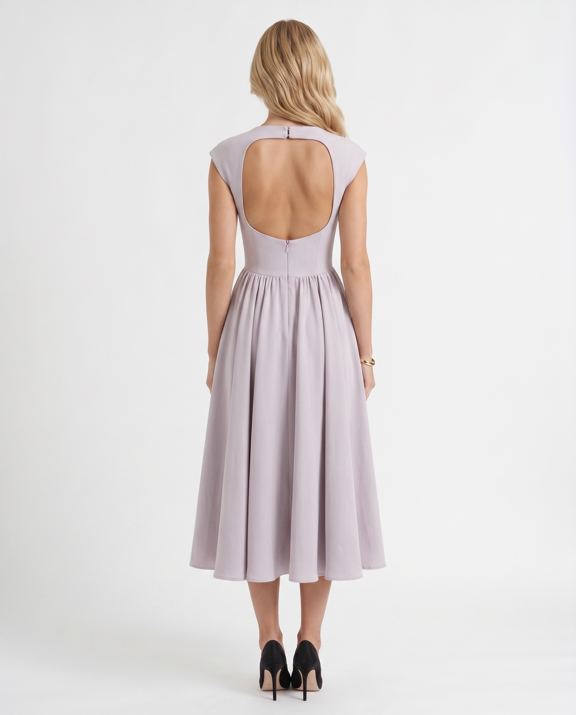 Anna Flare Midi Dress - Lavender