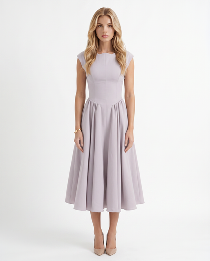 Anna Flare Midi Dress - Lavender
