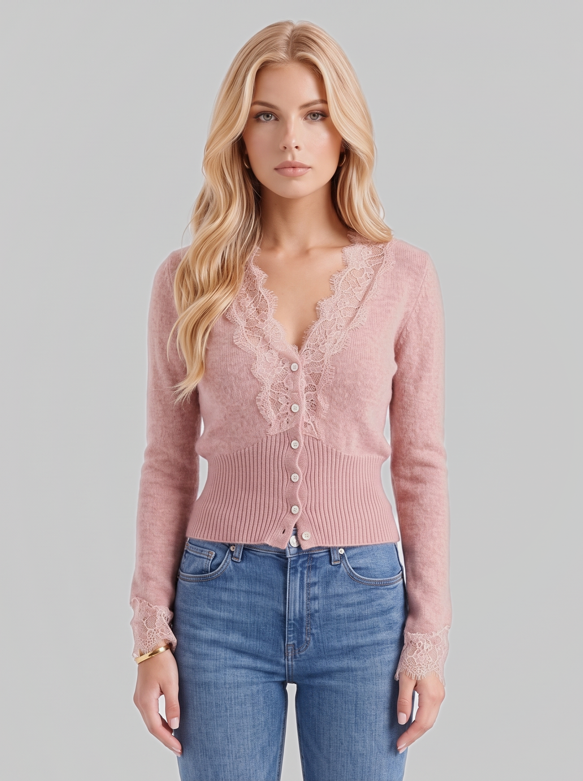 Annabel Cropped Cardigan - Pink