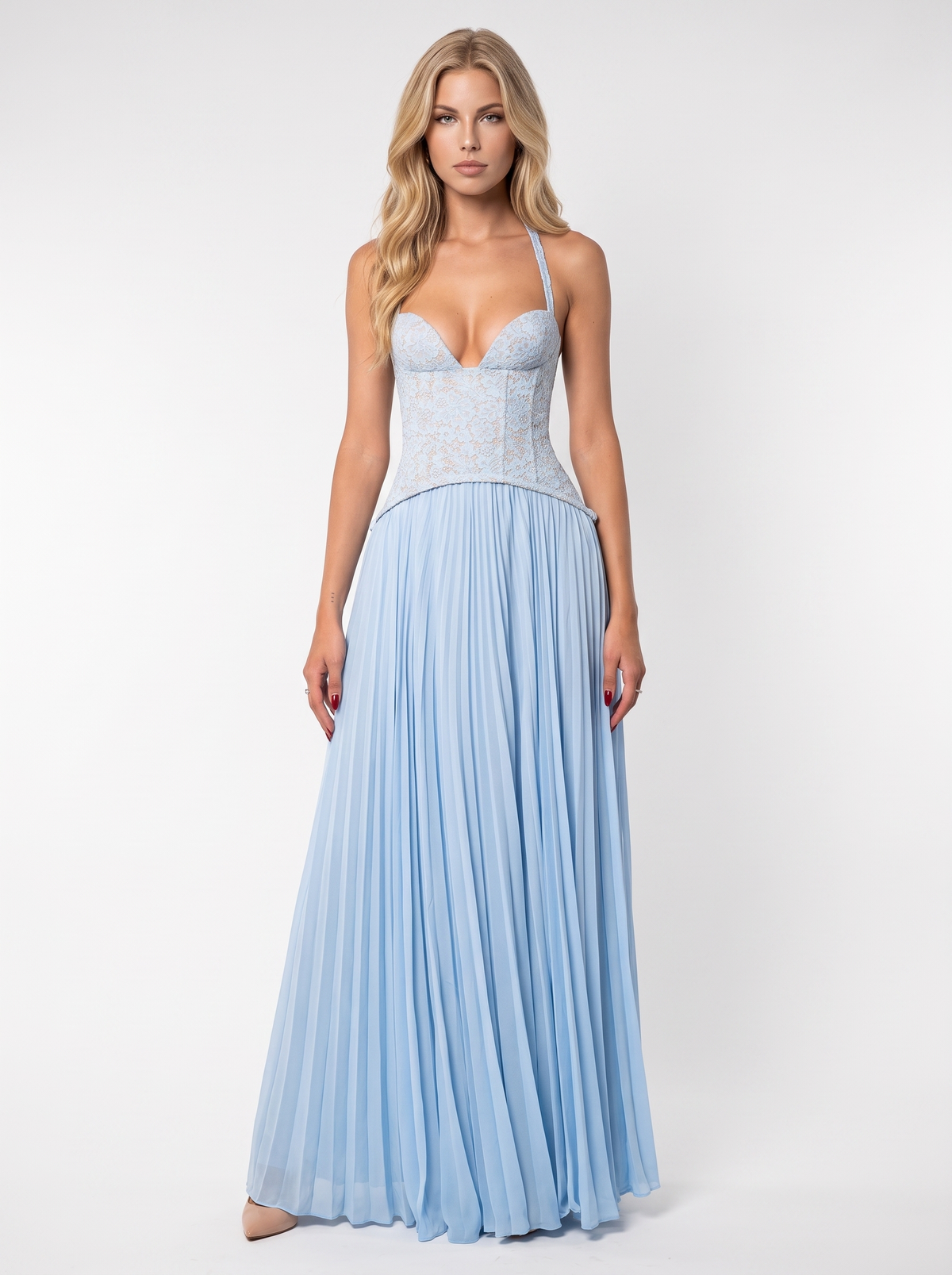 Anneliese Lace Maxi Dress - Blue