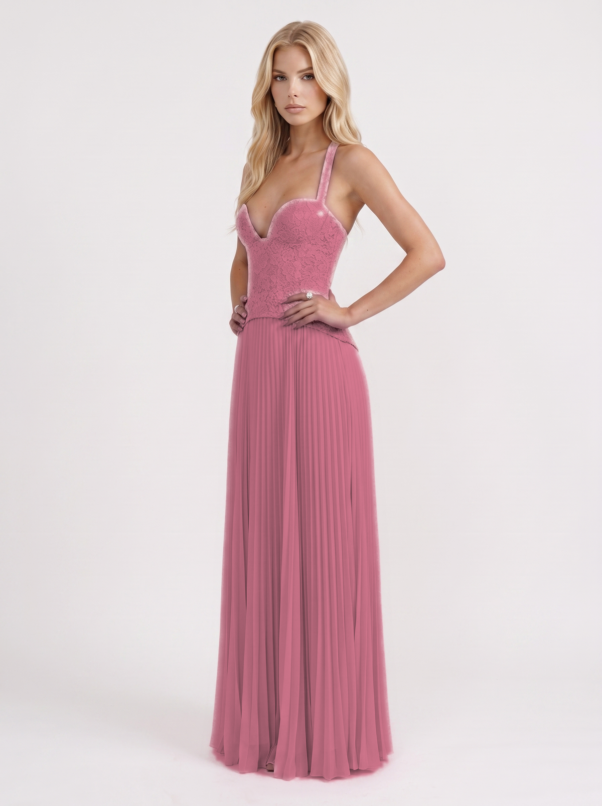 Anneliese Lace Maxi Dress - Pink