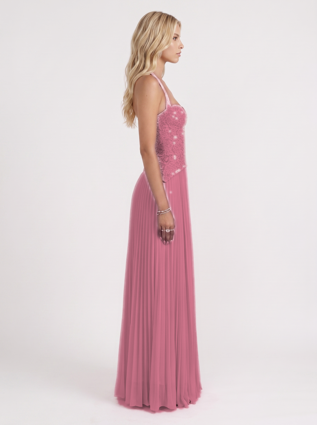 Anneliese Lace Maxi Dress - Pink