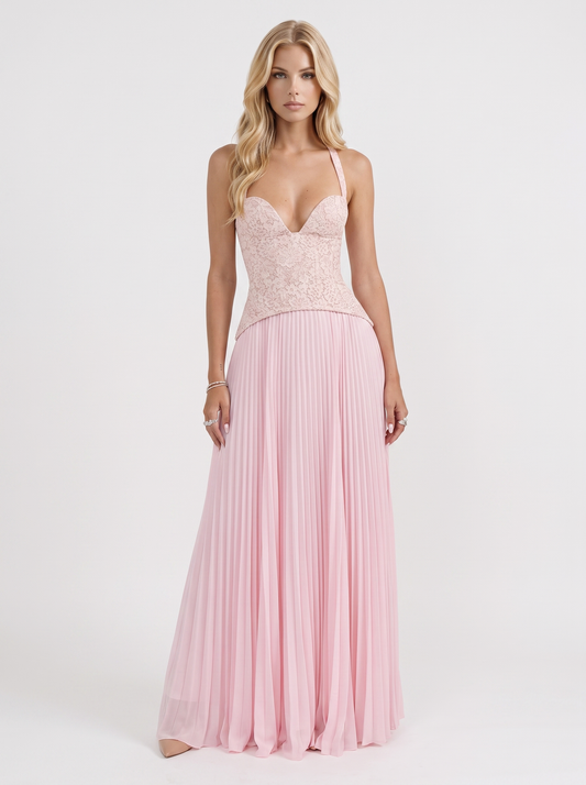 Anneliese Lace Maxi Dress - Pink