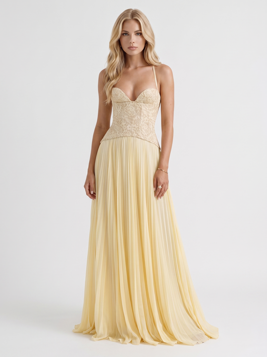 Anneliese Lace Maxi Dress - Yellow