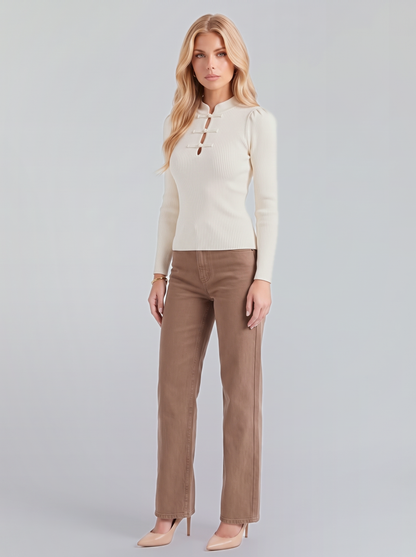 Annette Mandarin Top - White