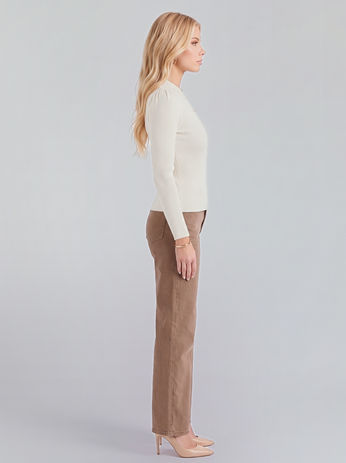 Annette Mandarin Top - White