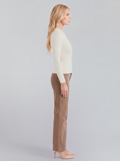 Annette Mandarin Top - White