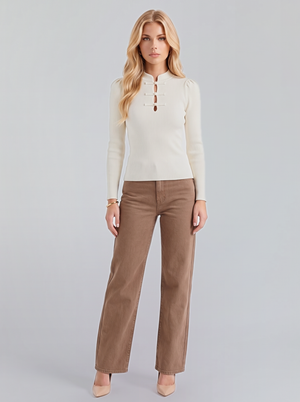 Annette Mandarin Top - White
