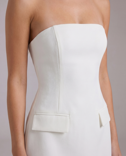 Athena Strapless Maxi Dress - White