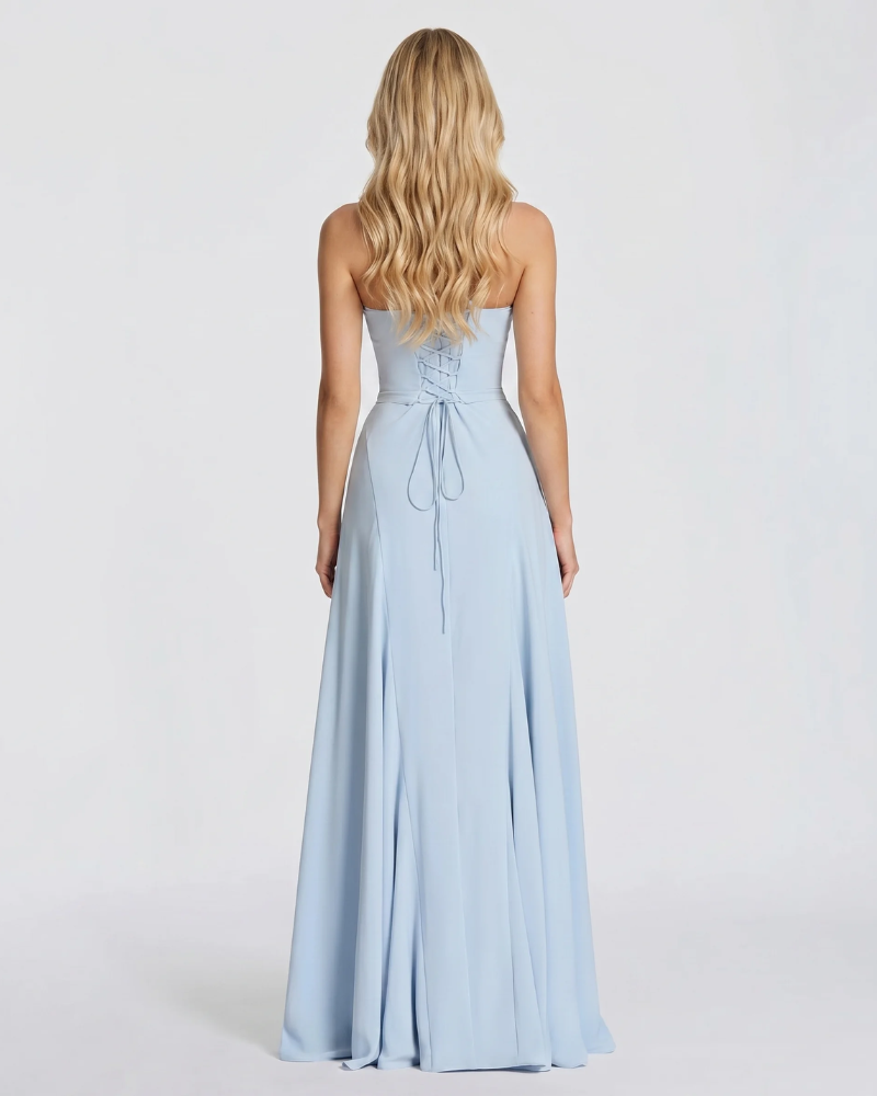Ava Corset Maxi Dress - Light Blue