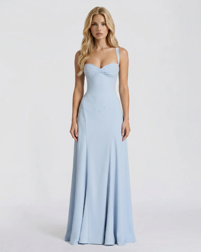 Ava Corset Maxi Dress - Light Blue