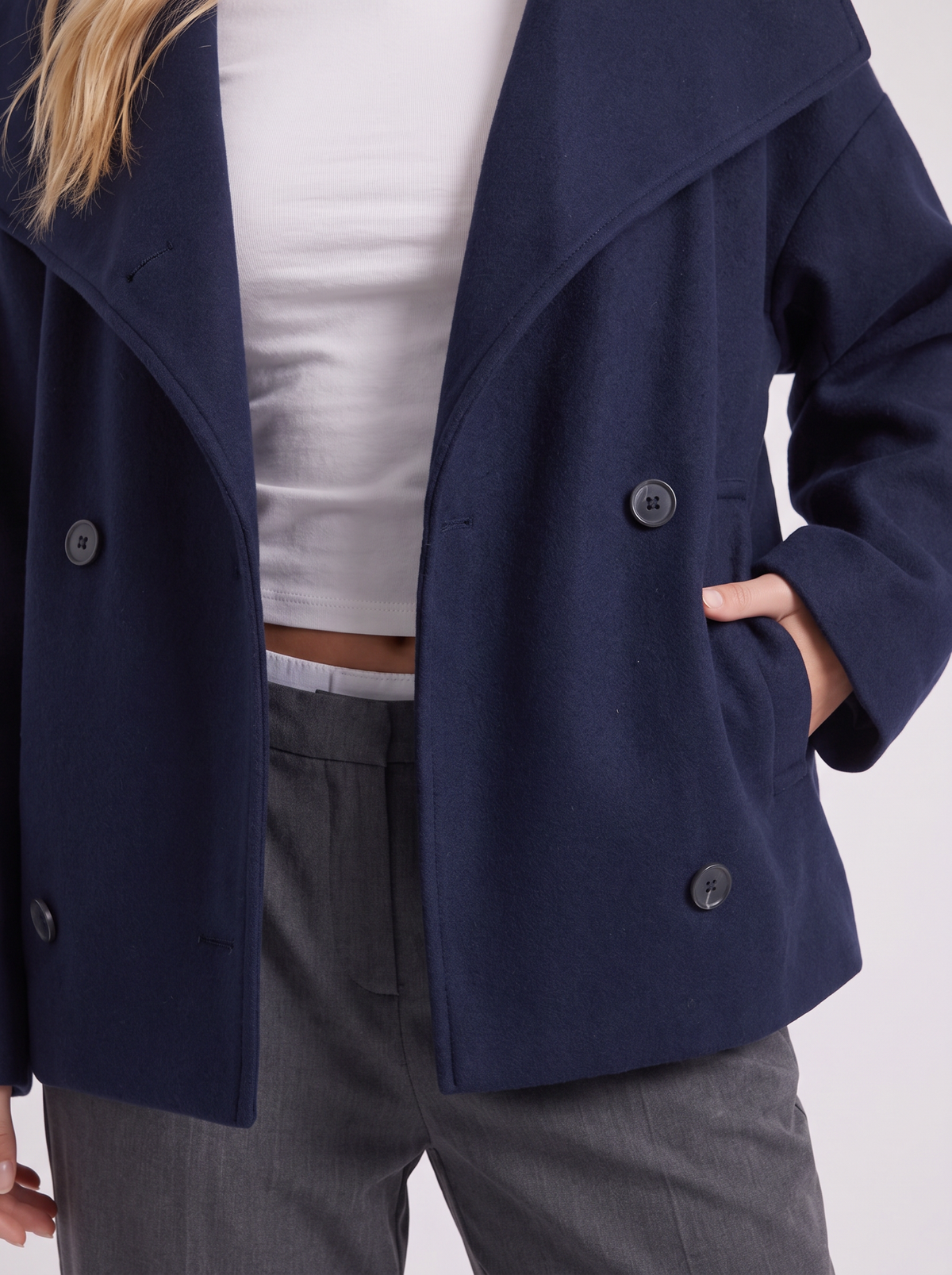 Beatrice Wool Peacoat - Navy