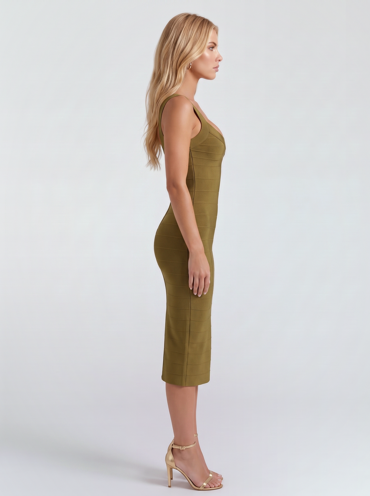 Belinda Bandage Midi Dress - Olive