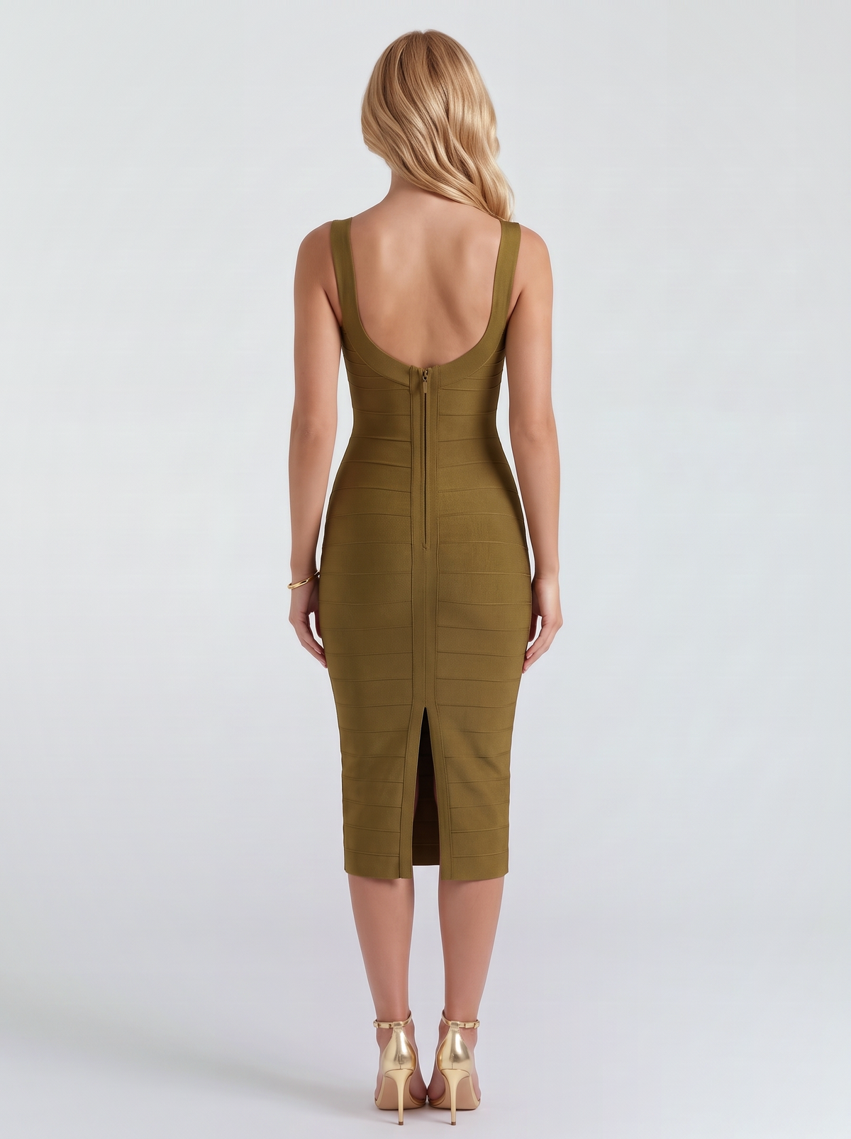 Belinda Bandage Midi Dress - Olive