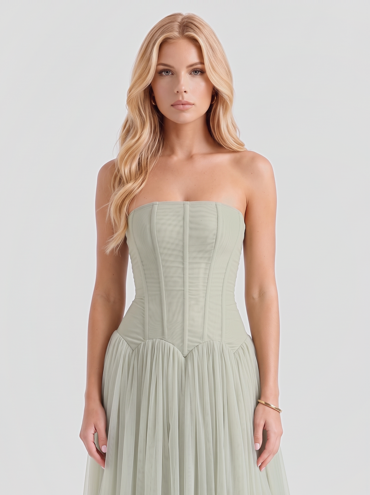 Bettina Tulle Maxi Dress - Sage