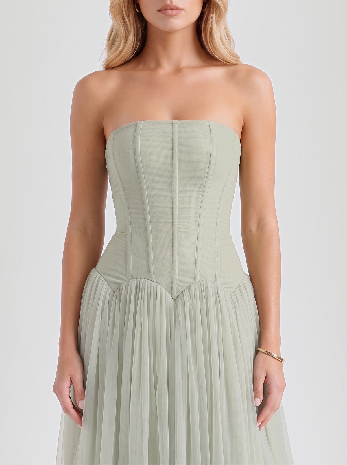 Bettina Tulle Maxi Dress - Sage