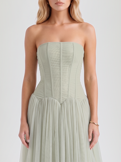 Bettina Tulle Maxi Dress - Sage