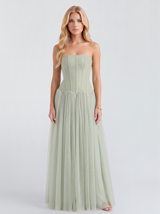 Bettina Tulle Maxi Dress - Sage