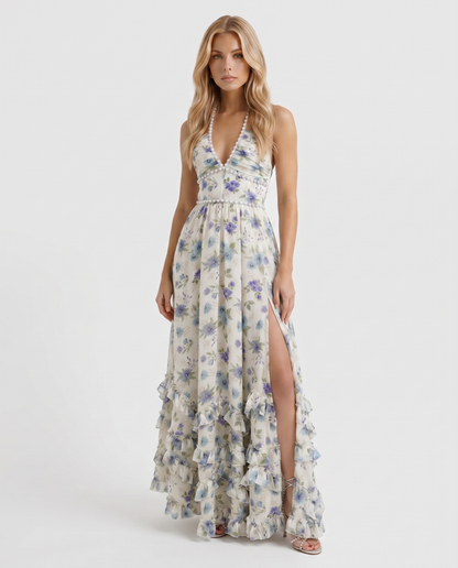 Bianca Ruffle Maxi Dress - Garden Mist