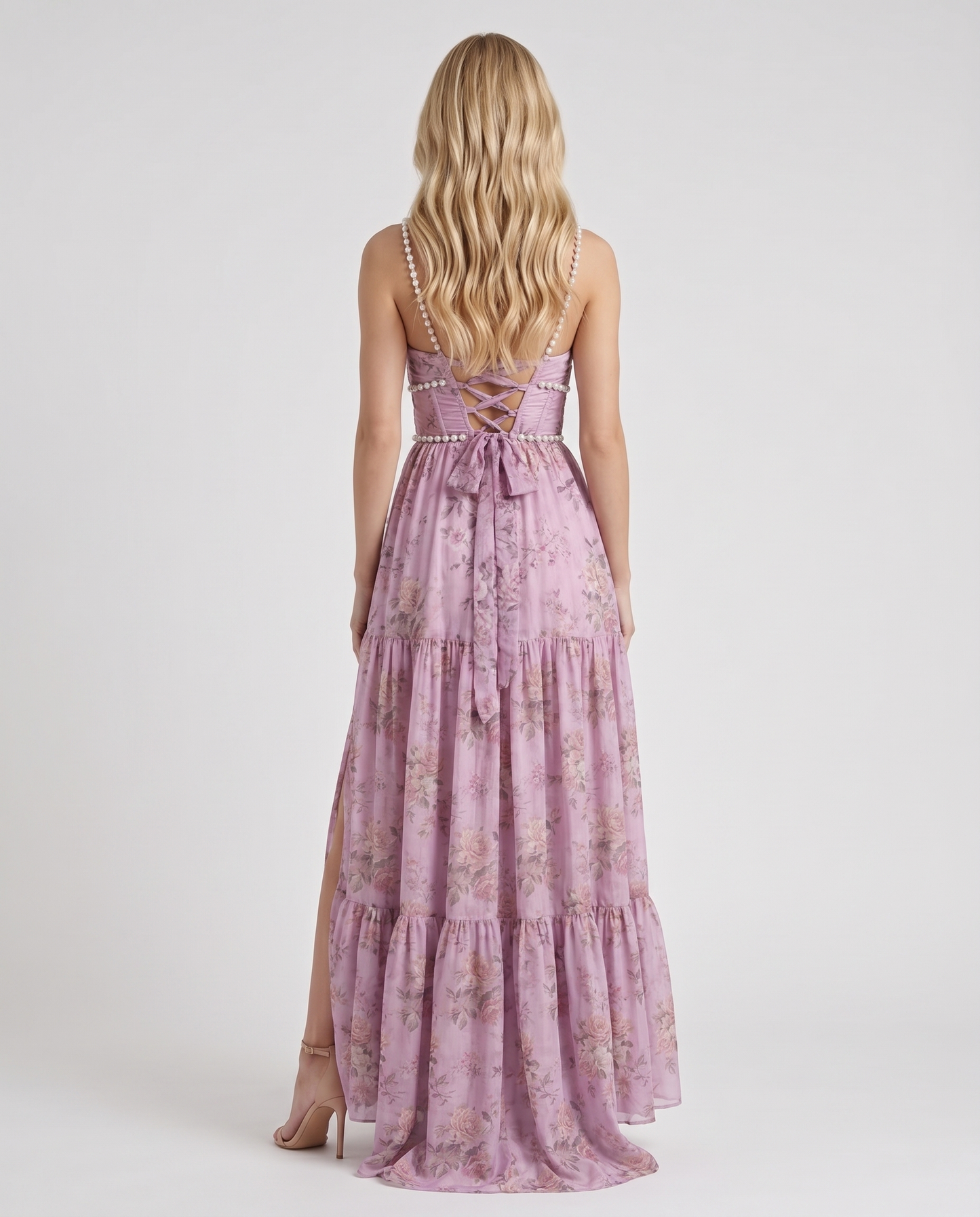 Bianca Ruffle Maxi Dress - Rose Garden